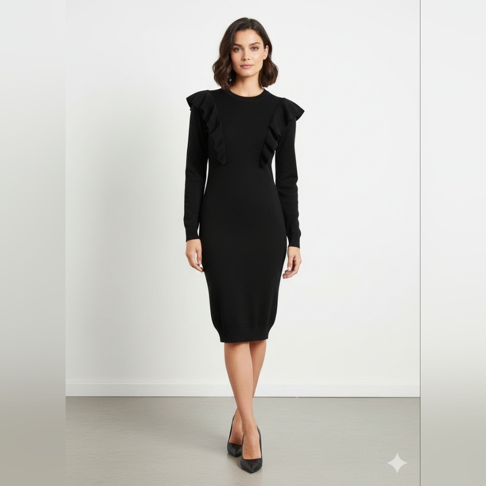 NWT Reitmans Black Ruffle Dress Size XS